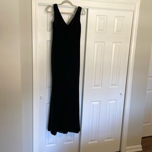 Revelry black velvet bridesmaids dress